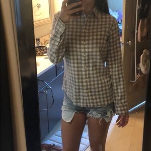 Banana Republic Gray soft washed checkered shirt S